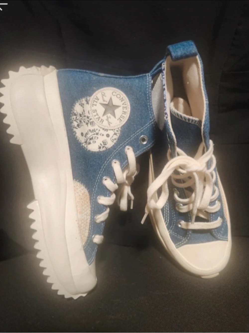 Converse Blue Denim High-Top Platform Sneakers